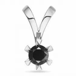 zwart diamant hanger in 14 caraat witgoud 0,50 ct