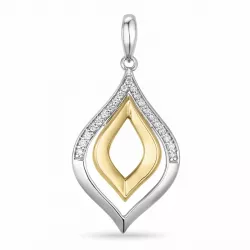 Groot diamanten hanger in 14 caraat goud-en witgoud 0,12 ct