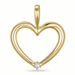 hart diamanten hanger in 14 caraat goud 0,02 ct