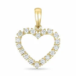 hart hanger in 14 caraat goud 0,39 ct