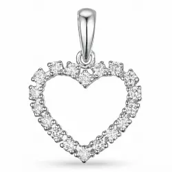 Hart diamanten hanger in 14 caraat witgoud 0,39 ct