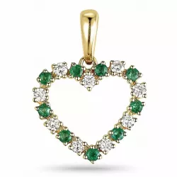 hart smaragd hanger in 14 caraat goud 0,20 ct 0,24 ct