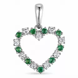hart smaragd hanger in 14 caraat witgoud 0,19 ct 0,19 ct