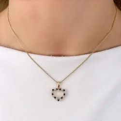 hart saffier hanger in 14 caraat goud 0,20 ct 0,30 ct