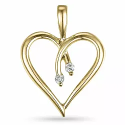 hart diamanten hanger in 14 caraat goud 0,04 ct