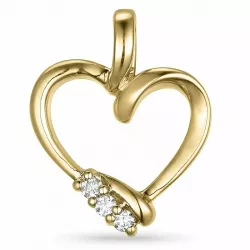 hart diamant hanger in 14 caraat goud 0,05 ct