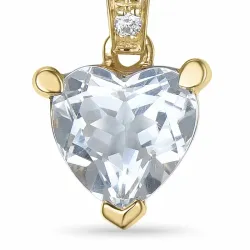 hart kwarts hanger in 14 caraat goud 0,03 ct 0,80 ct