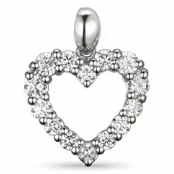 hart diamanten hanger in 14 caraat witgoud 0,54 ct