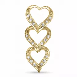 hart diamant hanger in 14 caraat goud 0,10 ct