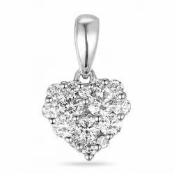 hart diamant hanger in 14 caraat witgoud 0,35 ct