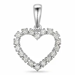 Hart diamanten hanger in 14 caraat witgoud 0,39 ct