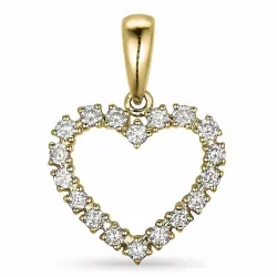 hart hanger in 14 caraat goud 0,39 ct