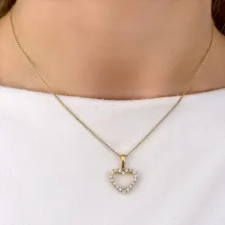 hart hanger in 14 caraat goud 0,39 ct