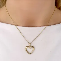 hart diamanten hanger in 14 caraat goud 0,08 ct