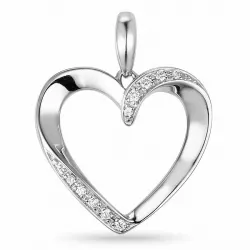 hart diamanten hanger in 14 caraat witgoud 0,08 ct