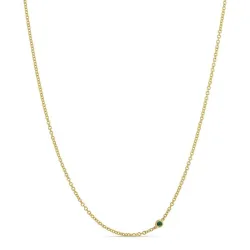 45 cm ketting met hanger in 14 karaat goud 0,09 ct