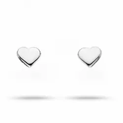 Eenvoudige Scrouples hart oorbellen in zilver