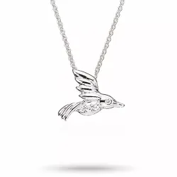 Scrouples vogel ketting met hanger in zilver witte zirkoon