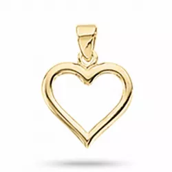14 X 19 mm Scrouples hart hanger met ketting in 8 karaat goud met vergulde zilveren ketting