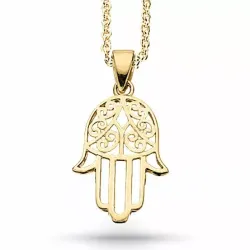 Scrouples hamsa hand hanger met ketting in verguld sterlingzilver