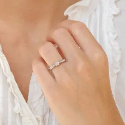 Diamant ring in 14 karaat witgoud 0,18 ct 0,14 ct