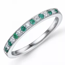smaragd ring in 14 karaat witgoud 0,08 ct 0,10 ct