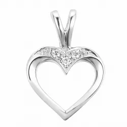 hart diamanten hanger in 14 caraat witgoud 0,02 ct