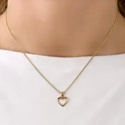 hart robijn hanger in 14 caraat goud 0,02 ct