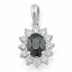 Rozethanger in 14 caraat witgoud 0,55 ct 1,05 ct