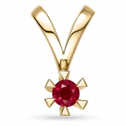 echt robijn hanger in 14 caraat goud 0,30 ct