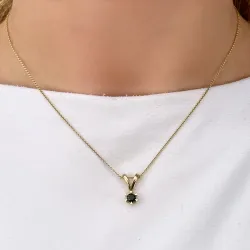 zwart diamant hanger in 14 caraat goud 0,30 ct