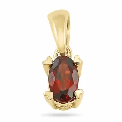 ovaal granaat hanger in 14 caraat goud 0,29 ct