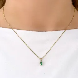 smaragd hanger in 14 caraat goud 0,26 ct