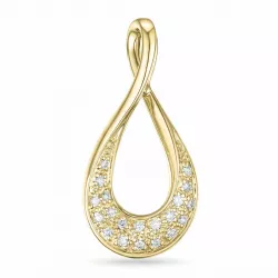 Druppelvormig diamanten hanger in 14 caraat goud 0,13 ct