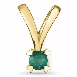 groen smaragd hanger in 14 caraat goud 0,22 ct