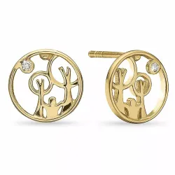 Red Barnet diamant oorsteker in verguld sterlingzilver met diamant 