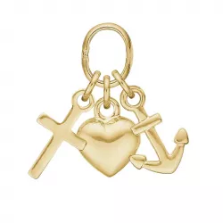 klein Støvring Design geloof-hoop-liefde hanger in 8 karaat goud