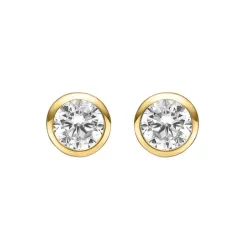 3 mm Støvring Design oorsteker in verguld sterlingzilver witte zirkoon