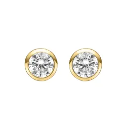 4 mm Støvring Design oorsteker in verguld sterlingzilver witte zirkoon