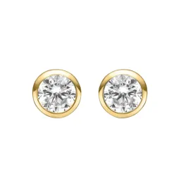 5 mm Støvring Design oorsteker in verguld sterlingzilver witte zirkoon