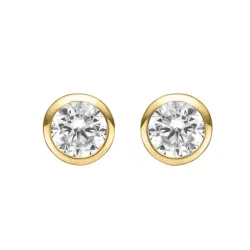 6 mm Støvring Design oorsteker in verguld sterlingzilver witte zirkoon