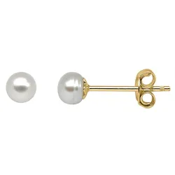 4 mm Støvring Design parel oorsteker in verguld sterlingzilver