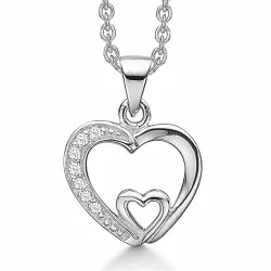 Støvring Design ketting met hanger in zilver witte zirkoon