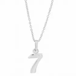 Siersbøl het getal 7 hanger met ketting in zilver