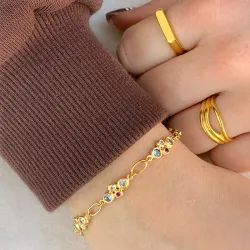 Siersbøl armband in verguld sterlingzilver veelkleurig zirkoon