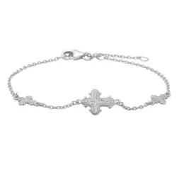 Siersbøl dagmarkruis armband in gerodineerd zilver