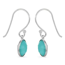 rond turkoois caledoniet oorbellen in zilver - Loom Stones