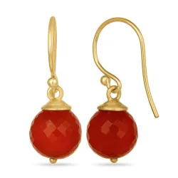 rond onyx oorbellen in verguld sterlingzilver - Loom Stones