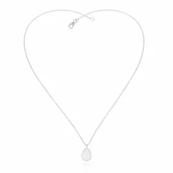 druppel maansteen ketting in zilver met hanger in zilver