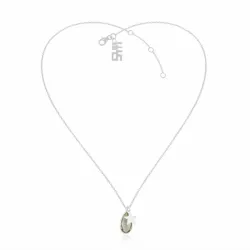 druppel topaas ketting in zilver met hanger in zilver